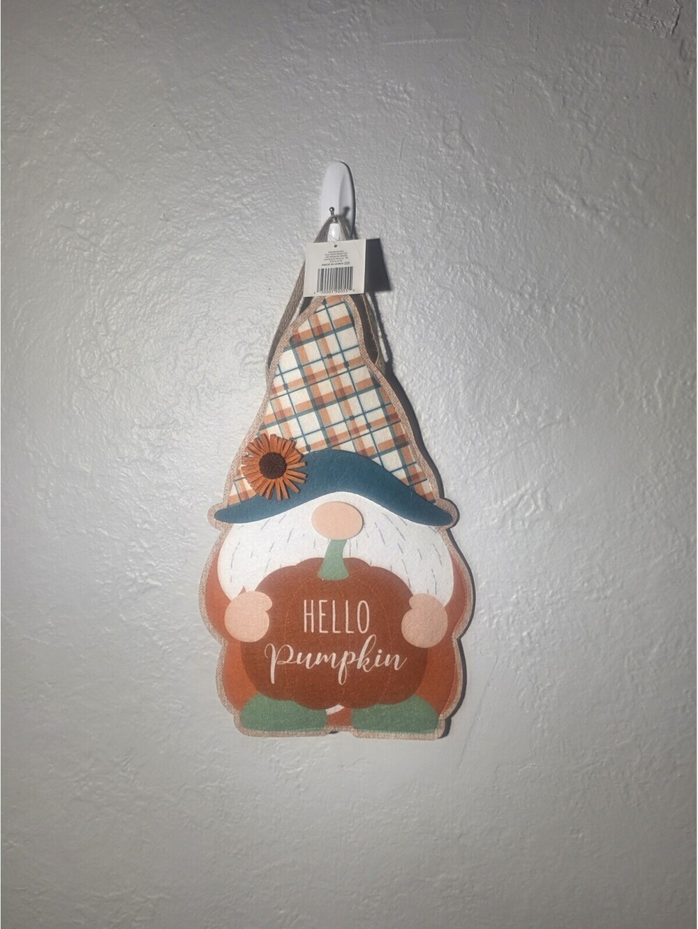 Gnome Hello Pumpkin Flowers Wall Hanging Fall Decor Felt Autumn